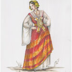 Print on Cardstock - Woman from Piana degli Albanesi in Festive Attire