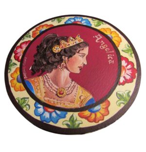 Quadro tondo con principessa Angelica carretto Siciliano
