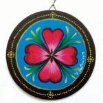 Round Artwork with Floral Motif – Sicilian Cart Style