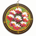 Round Artwork with Flower Bouquet – Sicilian Cart Style