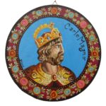 Round Artwork Featuring Carlo Magno – Sicilian Cart Motif